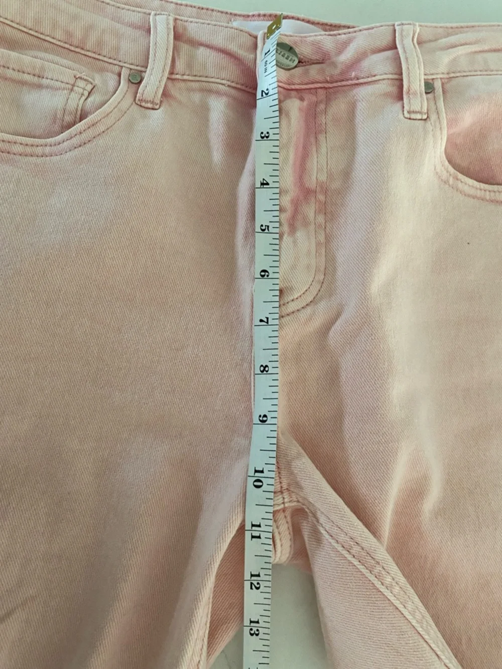 Risen Light Pink Distressed Jeans - Women's Flare, size 11/30, Like New! - Picture 7 of 8